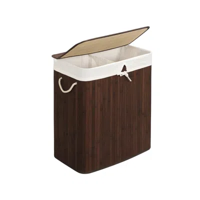 Breebe 2-section Laundry Hamper With Lid - Brown