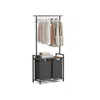 Breebe 2 Section Laundry Sorter With Clothes Rack