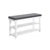 Breebe 2-tier Bamboo Shoe Bench White And Gray