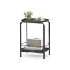 Breebe 2-tier Metal Coffee Table With Tray Storage In Gray