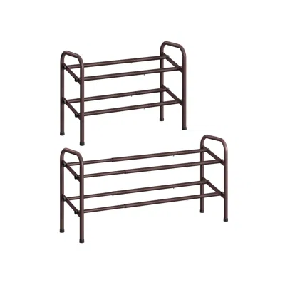 Breebe 2-tier Metal Shoe Rack Bronze In Brown