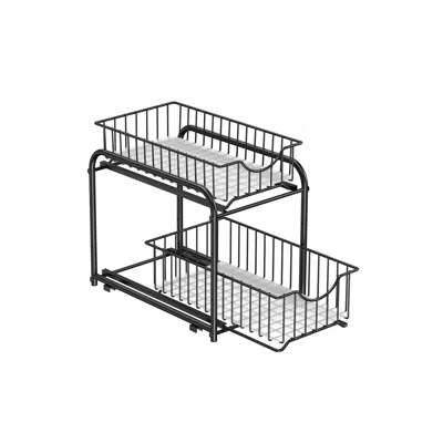 Breebe 2-tier Pull-out Cabinet Organizer Ink Black