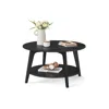 Breebe 2 Tier Round Coffee Table - Charcoal Gray In Black