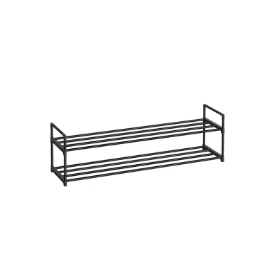 Breebe 2-tier Shoe Rack With Metal Tube In Black