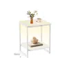 Breebe 2-tier Side Table With Led Lights - Cloud White In White