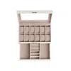 Breebe 2-tier Watch Box With 12 Slots Cloud White And Cappuccino Beige