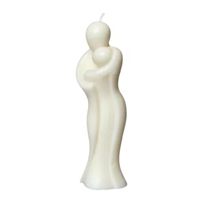 Breebe 2" White Black Ice Scented Mother And Child Dimensional Candle