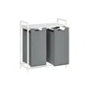 Breebe 2 X 12.1 Gallons Laundry Hamper White And Light Gray