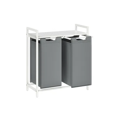 Breebe 2 X 12.1 Gallons Laundry Hamper White And Light Gray