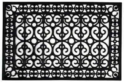 Breebe 2' X 3' Black Rubber Outdoor Door Mat