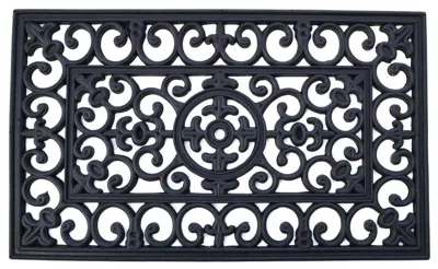 Breebe 2' X 3' Black Rubber Outdoor Door Mat