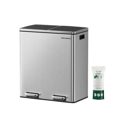 Breebe 2 X 8 Gallon Silver Stainless Steel 16 Gallon Trash Can
