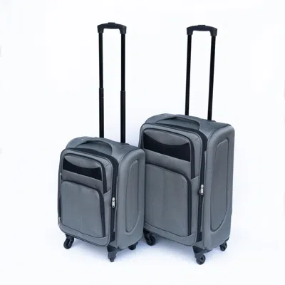 Breebe (20+24) Two-piece Suitcase Suitcase Set Oxford Trolley Case Without Password Lock Universal Wheel Gr In Gray