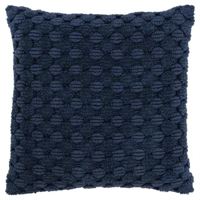 Breebe 20" Blue Cotton Throw Pillow With Texture