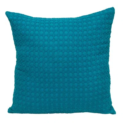 Breebe 20" Blue Cotton Throw Pillow With Texture