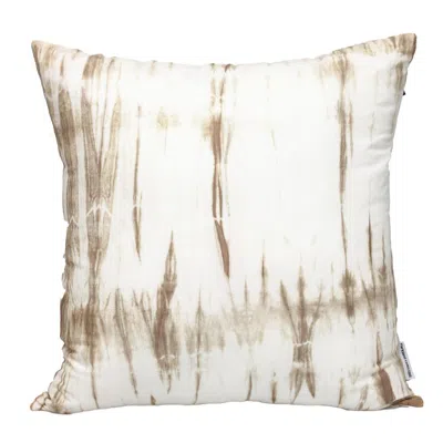 Breebe 20" Brown And White Striped Cotton Throw Pillow