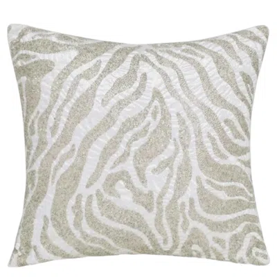 Breebe 20" Ivory And Silver Throw Pillow Cover With Texture