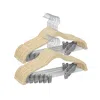 Breebe 20-pack Velvet Pants Hangers With Adjustable Clips Sandy Beige