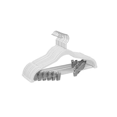 Breebe 20-pack Velvet Pants Hangers With Adjustable Clips White