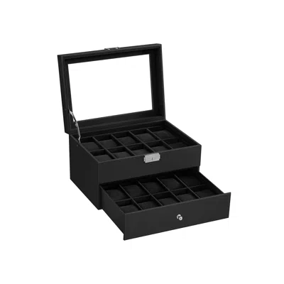 Breebe 20-slot Watch Box With Glass Lid