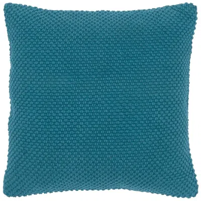 Breebe 20" Teal Cotton Throw Pillow In Blue