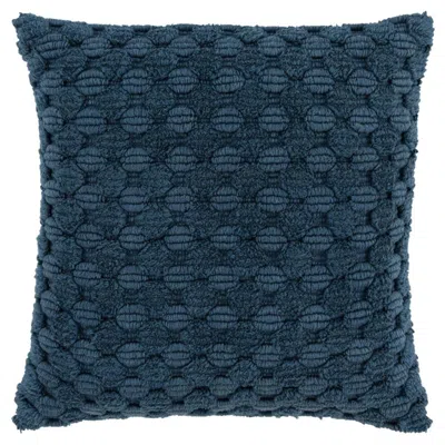 Breebe 20" Teal Cotton Throw Pillow With Texture