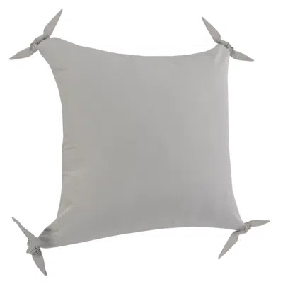 Breebe 20" X 20" Light Grey 100% Cotton Zippered Pillow