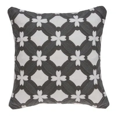 Breebe 20" X 7" X 20" Transitional Grey And White Pillow Cover With Poly Insert In Gray
