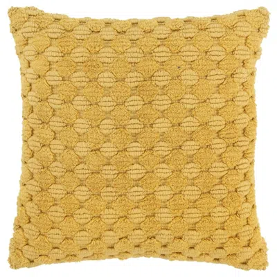 Breebe 20" Yellow Cotton Throw Pillow With Texture