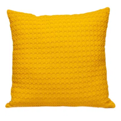 Breebe 20" Yellow Cotton Throw Pillow With Texture