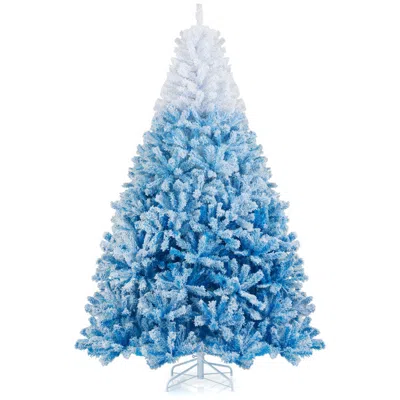 Breebe 2025 New Artificial Christmas Tree With 456 Branch Tips And Folding Metal Stand In Blue