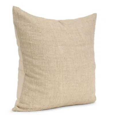 Breebe 22" Beige Cotton Blend Throw Pillow Cover With Texture