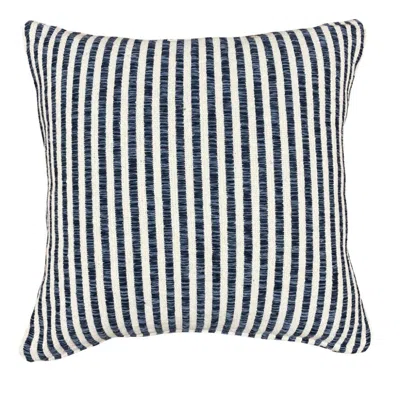 Breebe 22" Blue And White Striped Cotton Throw Pillow