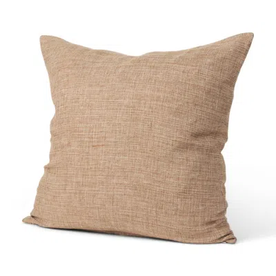 Breebe 22" Brown Linen Throw Pillow Cover With Texture
