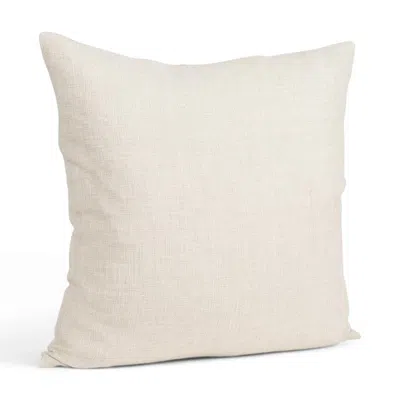 Breebe 22" Cream Linen Throw Pillow Cover With Texture