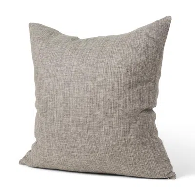 Breebe 22" Gray Linen Throw Pillow Cover With Texture