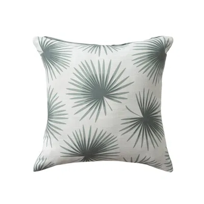 Breebe 22" Green And White Floral Throw Pillow