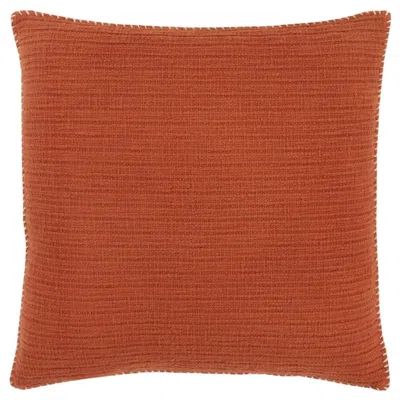 Breebe 22" Orange Striped Cotton Throw Pillow