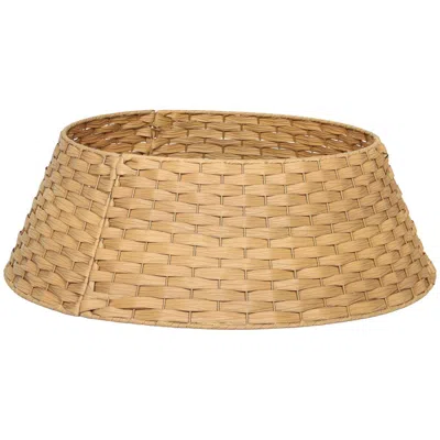 Breebe 2.25 Ft Rustic Christmas Tree Skirt Plastic Woven Tree Collar Natural In Brown