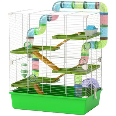 Breebe 23" 5-tier Hamster Cage With Wheel, Bottle & Accessories In Green