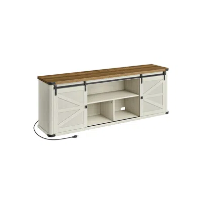 Breebe 23.9" High Tv Stand Rustic White And Honey Brown