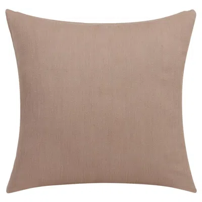 Breebe 24" Brown Cotton Throw Pillow With Buttons
