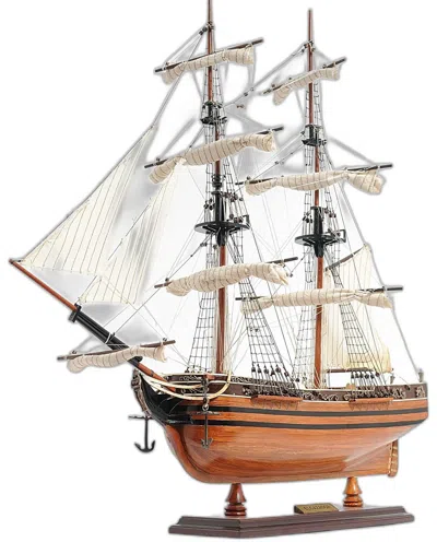 Breebe 24" Brown Solid Wood Hand Painted Boat Model Boat