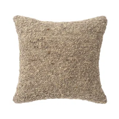 Breebe 24" Brown Wool Throw Pillow