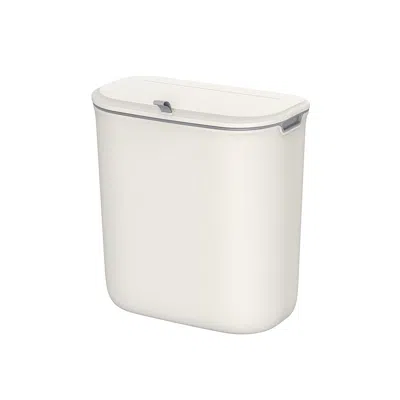 Breebe 2.4-gallon Hanging Trash Can With Lid In White