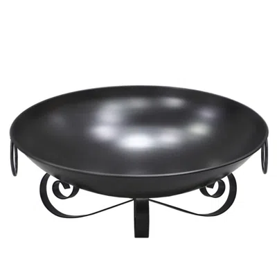 Breebe 24 Inch Heavy-duty Metal Fire Pit Bowl Outdoor Wood-burning Firepit With Handles In Black