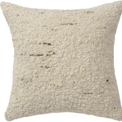 Breebe 24" Ivory And Beige Wool Throw Pillows