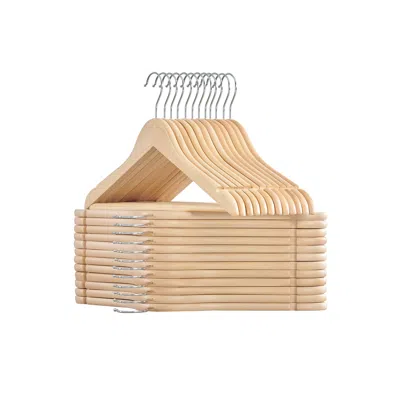 Breebe 24-pack Wooden Hangers Natural Beige