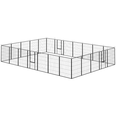 Breebe 24 Panel Dog Playpen Indoor Outdoor 39 Inch With Lockable Door In Multi