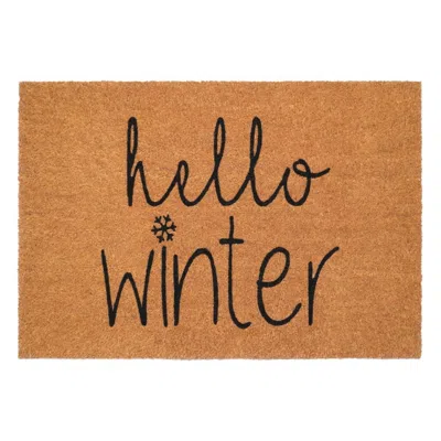 Breebe 24" X 36" Brown And Black Christmas Outdoor Coir Door Mat